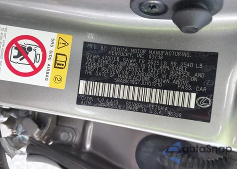 2018 Lexus Es 350 from USA, damaged, VIN 58ABK1GG7JU101210